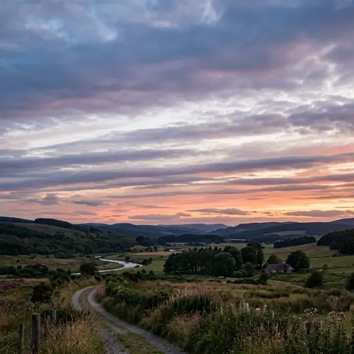 Soft Realistic Sunset Sky with White-Blue, Pink, Orange Clouds