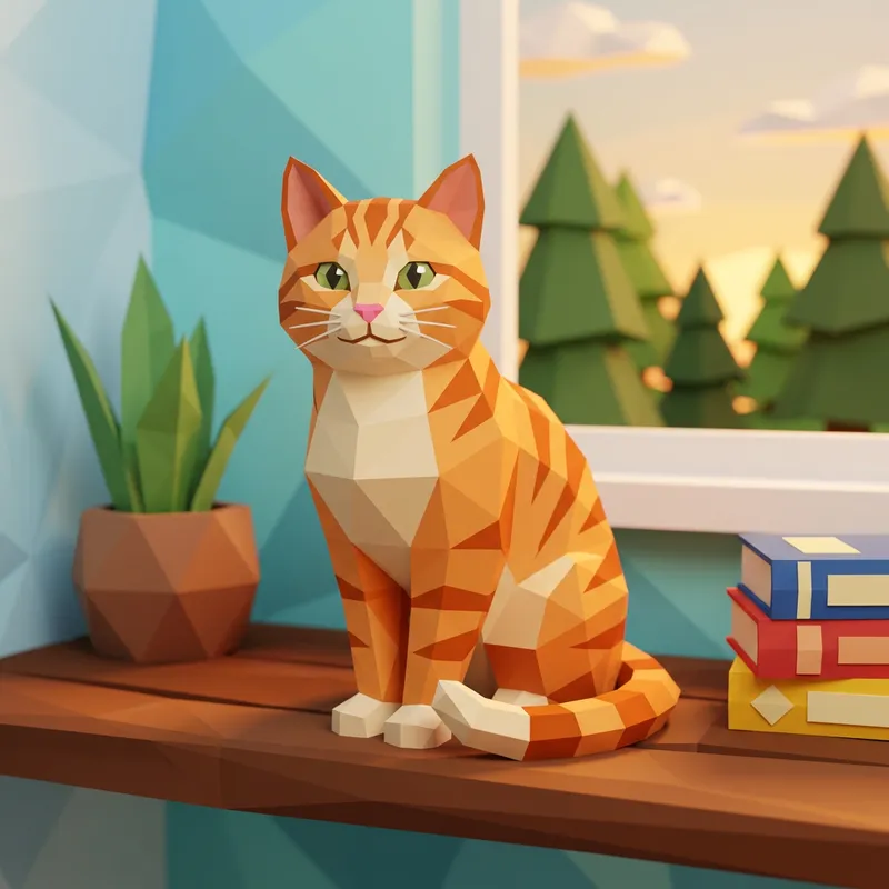 Low Poly Cat Art Collection