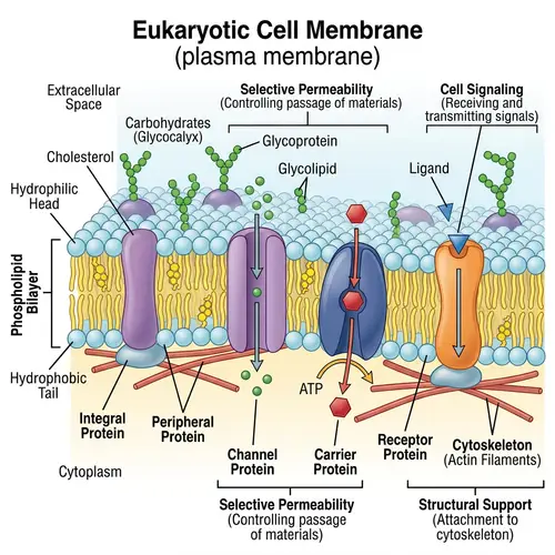 Eukaryotic Cell Cytoplasmic Membrane: Detailed Illustration