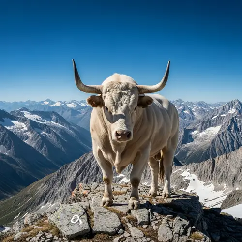 White Bull in the Mountains