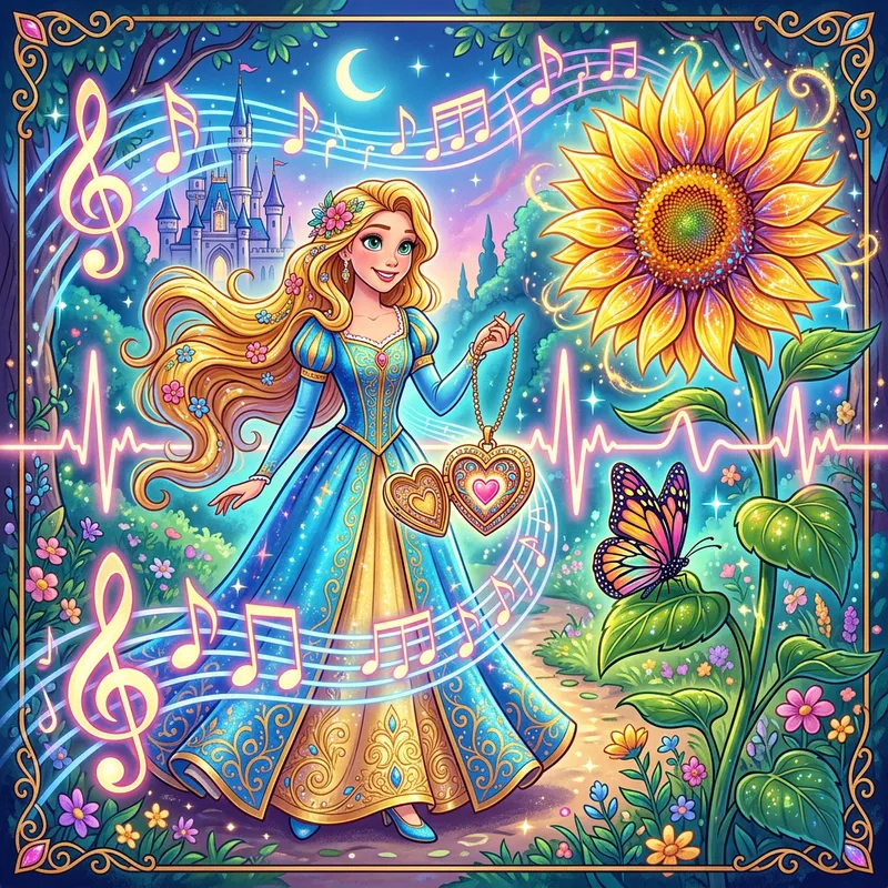 Whimsical Rapunzel-Inspired Tattoo Design Whimsical Rapunzel-Inspired Tattoo Design