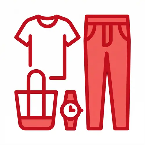 Minimalist Clothing & Accessories Icon in Red Color - 180x180 Pixels