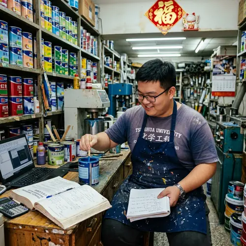 Fortune: Young Chinese Man in Paint Shop & Studies