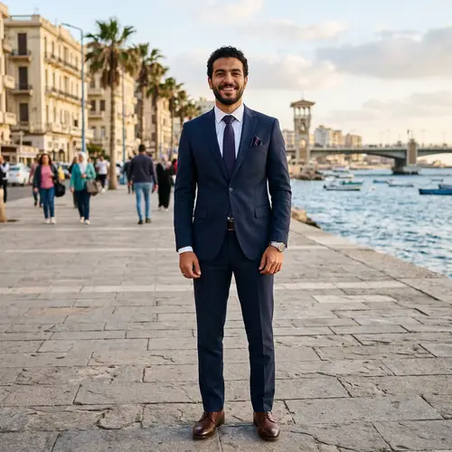Stylish Egyptian Man in Suit - 25 Years Old