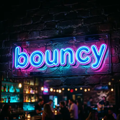 Neon 3D 'Bouncy' Word Art