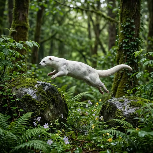 Enchanting Rain World Slugcat in Lush Forest Scene