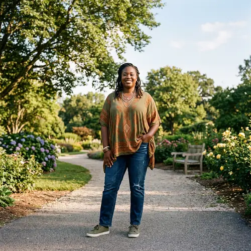 Confident Plus-Size Woman Embracing Her Curves