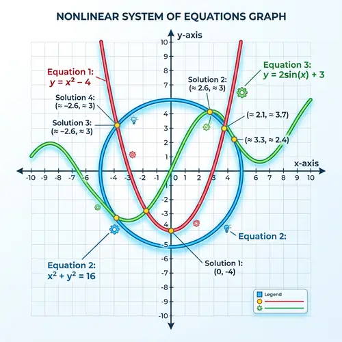 Nonlinear Systems of Equations Graph Illustration
