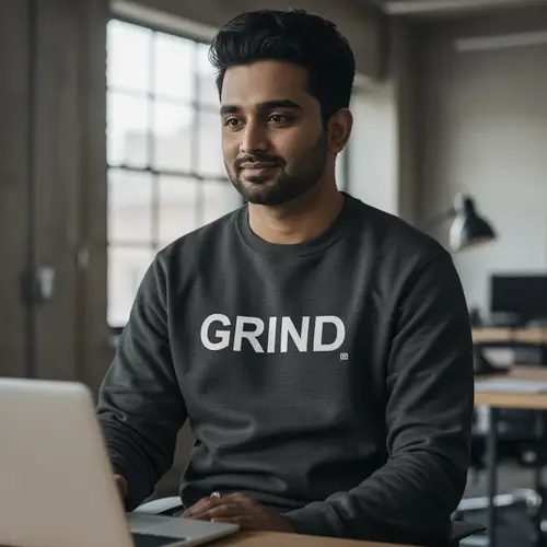 Aesthetic Sweatshirts with GRIND Logo for Entrepreneurs