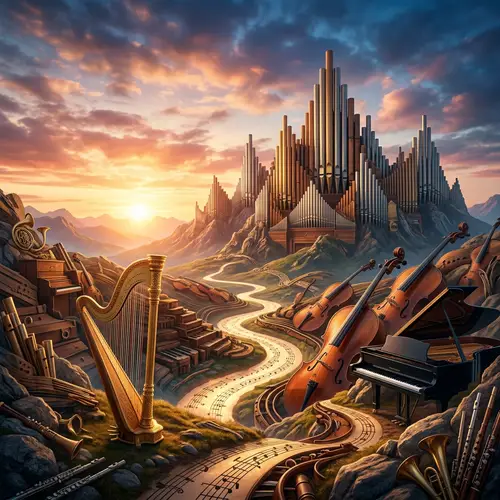Cinematic Musical Landscape with Harp, Cello & Piano