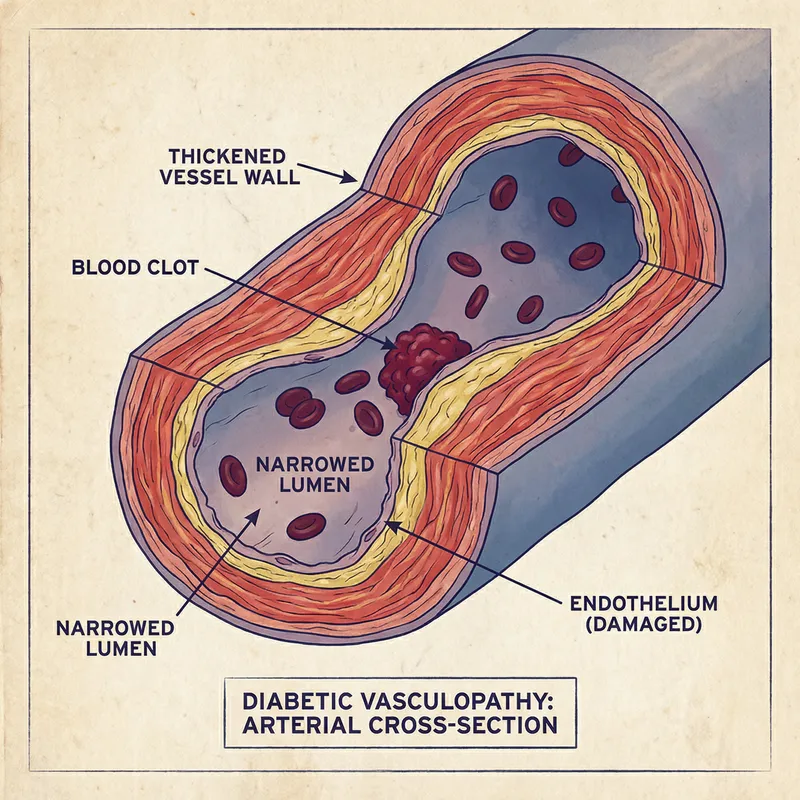 Diabetic Blood Vessel Anatomy | Detailed Educational Illustration