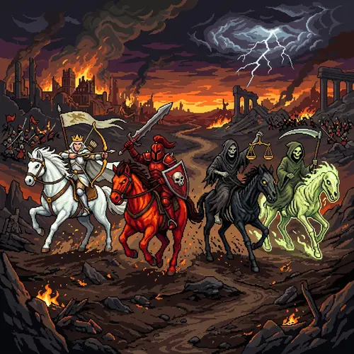 Pixel Art of the Four Horsemen of the Apocalypse