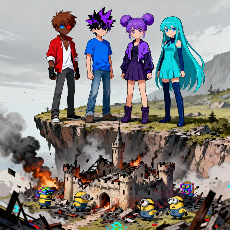 Epic Anime Thumbnail of Diverse Characters