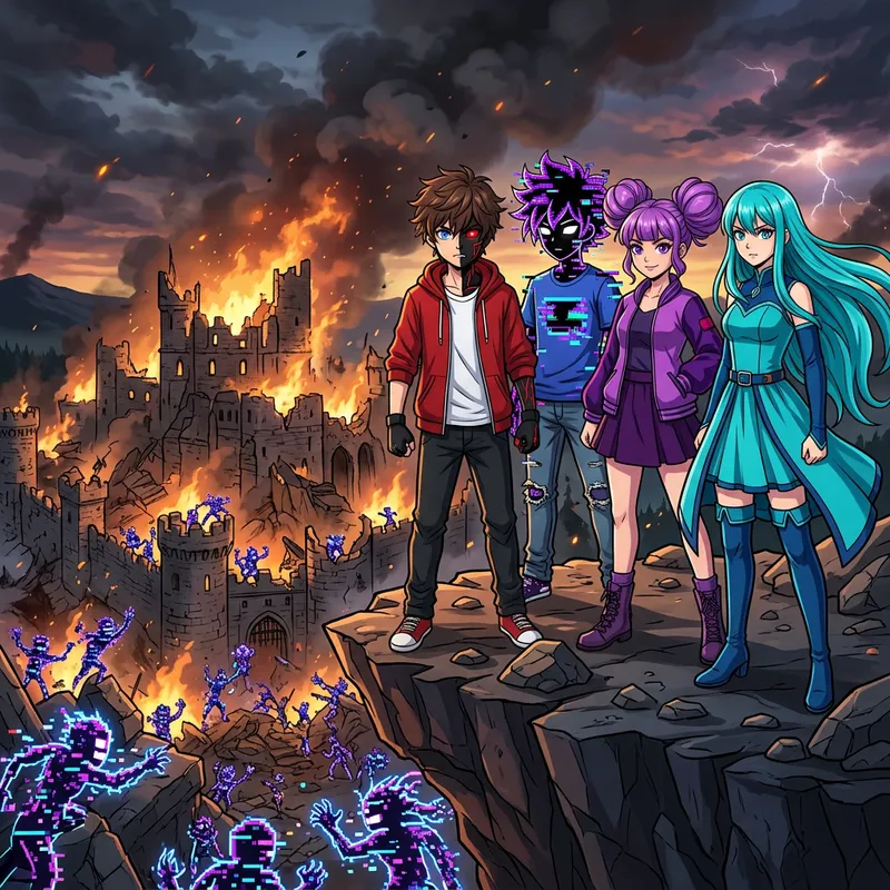Epic Anime Thumbnail of Diverse Characters Epic Anime Thumbnail of Diverse Characters