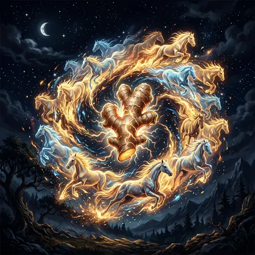 Powerful Ginger Illustration | Aura of a Hundred Horses