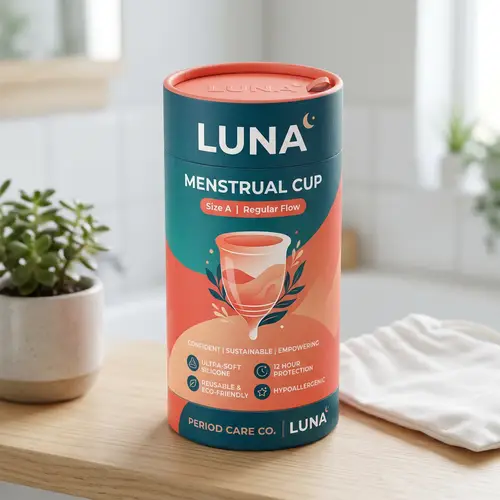 Bold Menstrual Cup Packaging Design