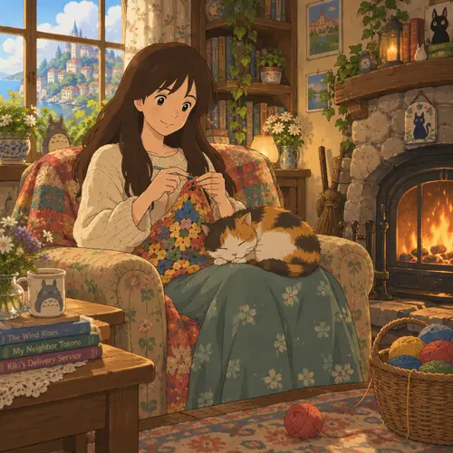Cozy Crochet Moments: A Ghibli-Inspired Scene