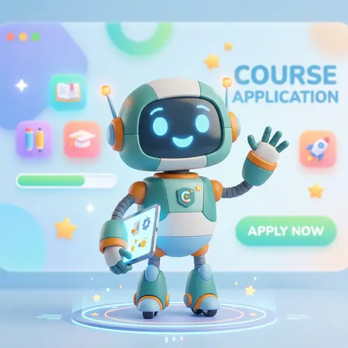 Cute Robot Mascot for Course App
