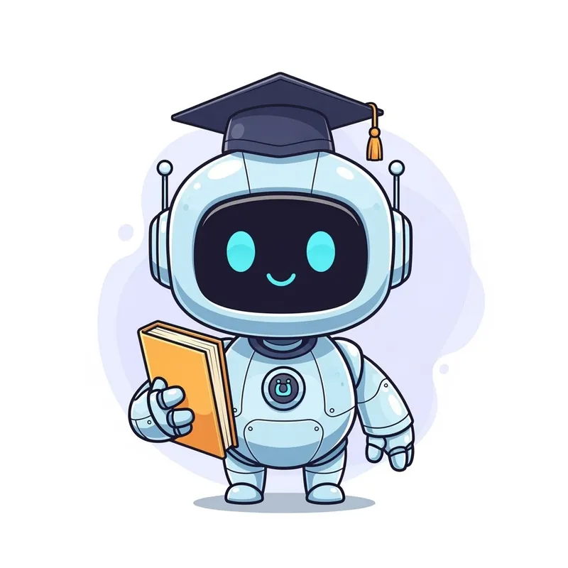 Cute Robot Mascot for Course App