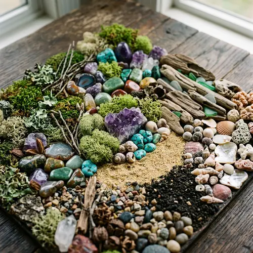 Vibrant Natural Elements Collage: Earth's Diverse Textures