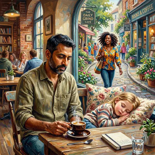 Tranquil Cafe Scene: Multicultural Moments of Calm