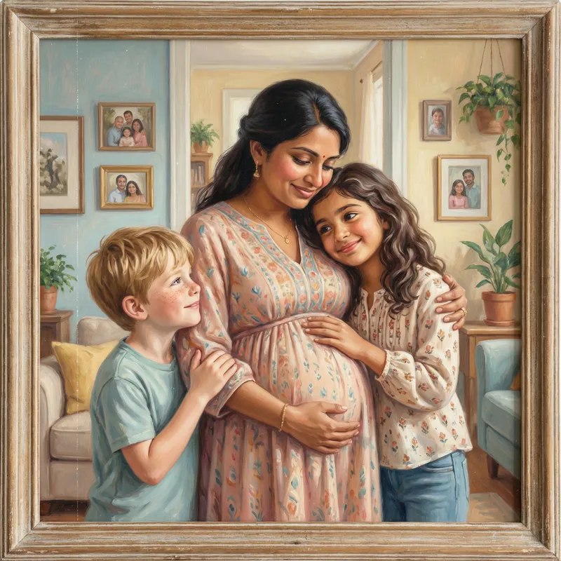 Tender Family Moments: Embracing Mom & Children