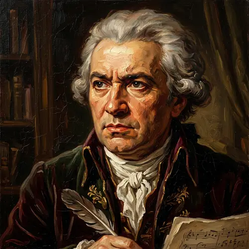 18th Century Esteemed Composer Oil Painting