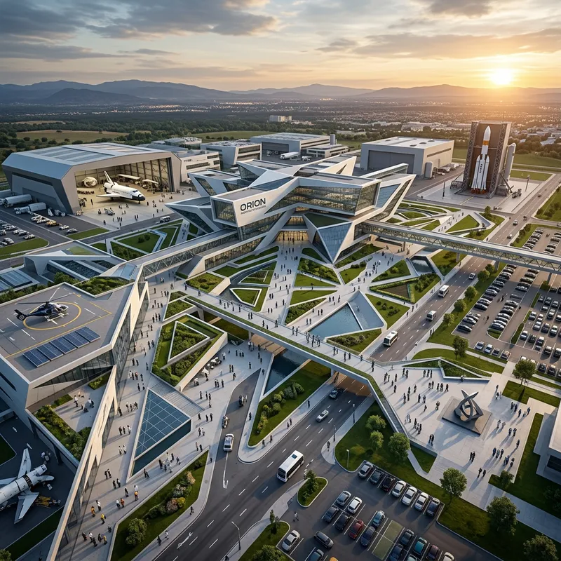 Futuristic Aerospace Company HQ | Modern Architecture & Innovation