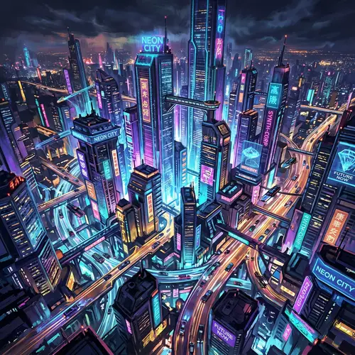 Futuristic Cityscape Digital Painting | Innovative Cyberpunk Art