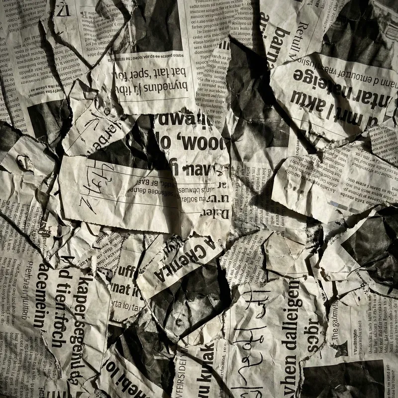 Crumpled Newspaper Background Texture