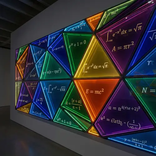 Vibrantly Colored Triangles with Mathematical Formulas | Artistic Geometry