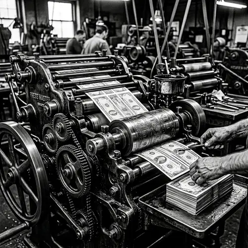 Historical Printing Press in Operation | High Contrast 8K Image