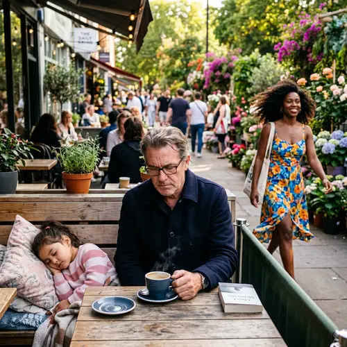 Capturing a Quiet Moment in a Bustling World with Rich Details and Vibrant Colors