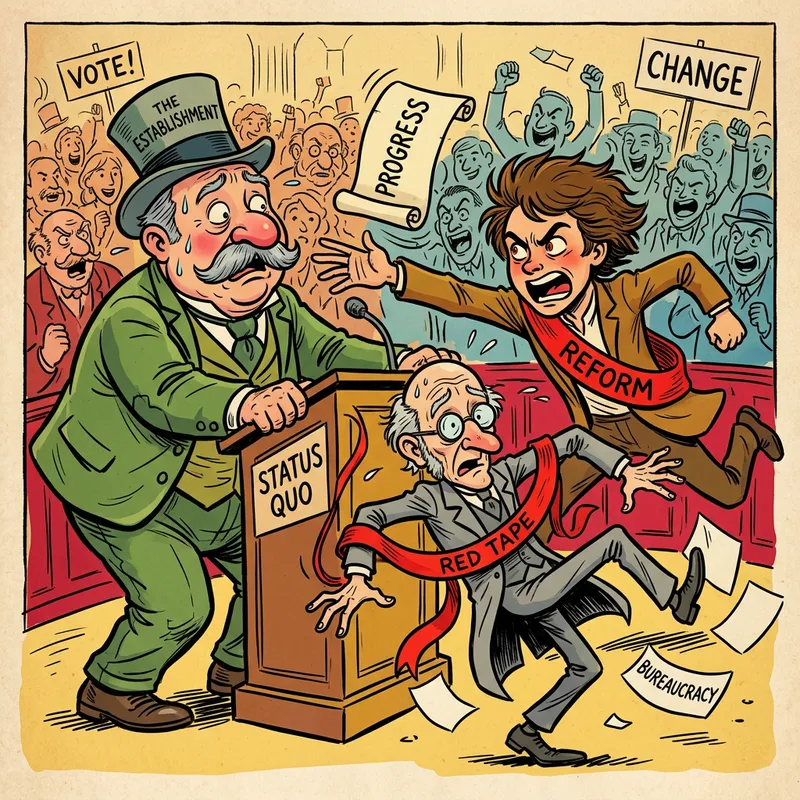 Dynamic American Era Political Caricatures: Bold & Satirical Art