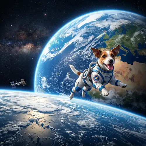 Dog Flying Around Earth - Amazing Pet Adventure