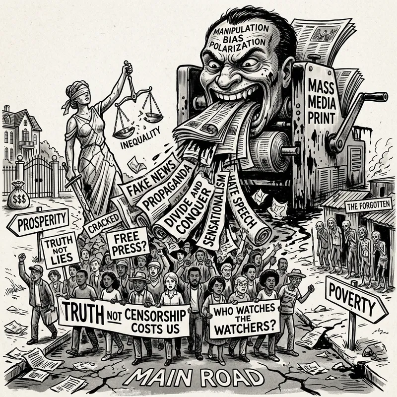 Impact of Mass Media: An Editorial Cartoon