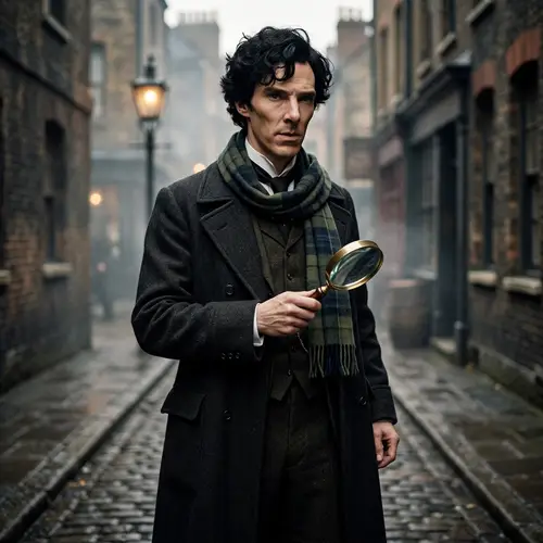 Victorian-Era Detective Character with Sharp Features