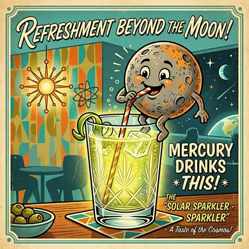 Mercury Sips Gatorade in Retro Cocktail Style