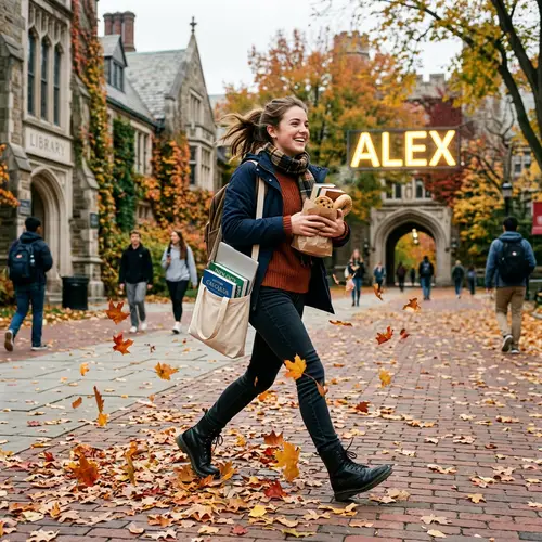 Smart College Girl with Cookies | Campus Spirit
