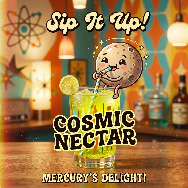 Mercury Planet Enjoying a Vintage Drink