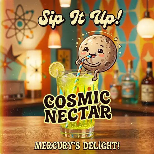 Mercury Planet Enjoying a Vintage Drink