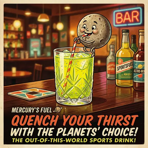 Mercury Planet Drinks Gatorade in Vintage Style
