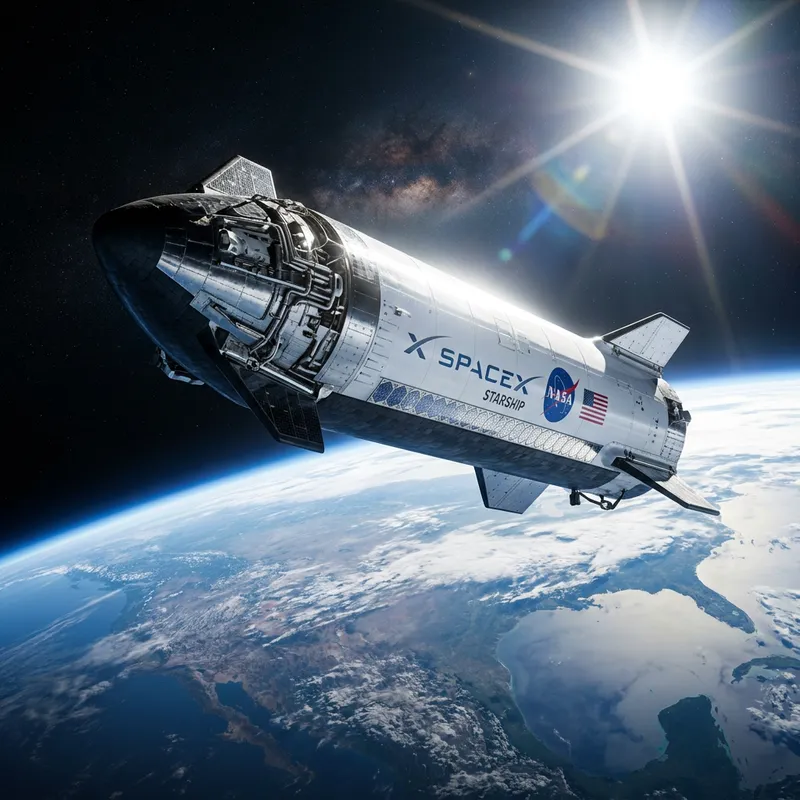 Hyper-Realistic SpaceX Starship Orbiting Earth Hyper-Realistic SpaceX Starship Orbiting Earth