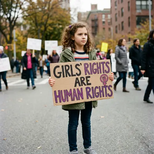 Young Girl Advocating for Women's Rights