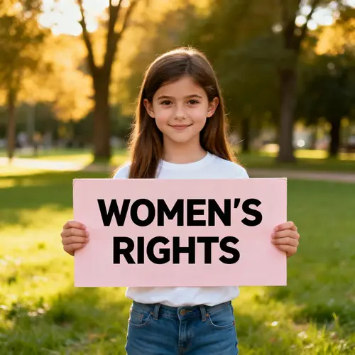 Young Girl Advocating for Women's Rights