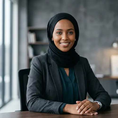 Professional Black Muslim Girl in Hijab Image