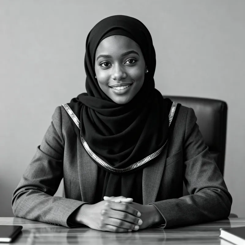 Professional Black Muslim Girl in Hijab Image