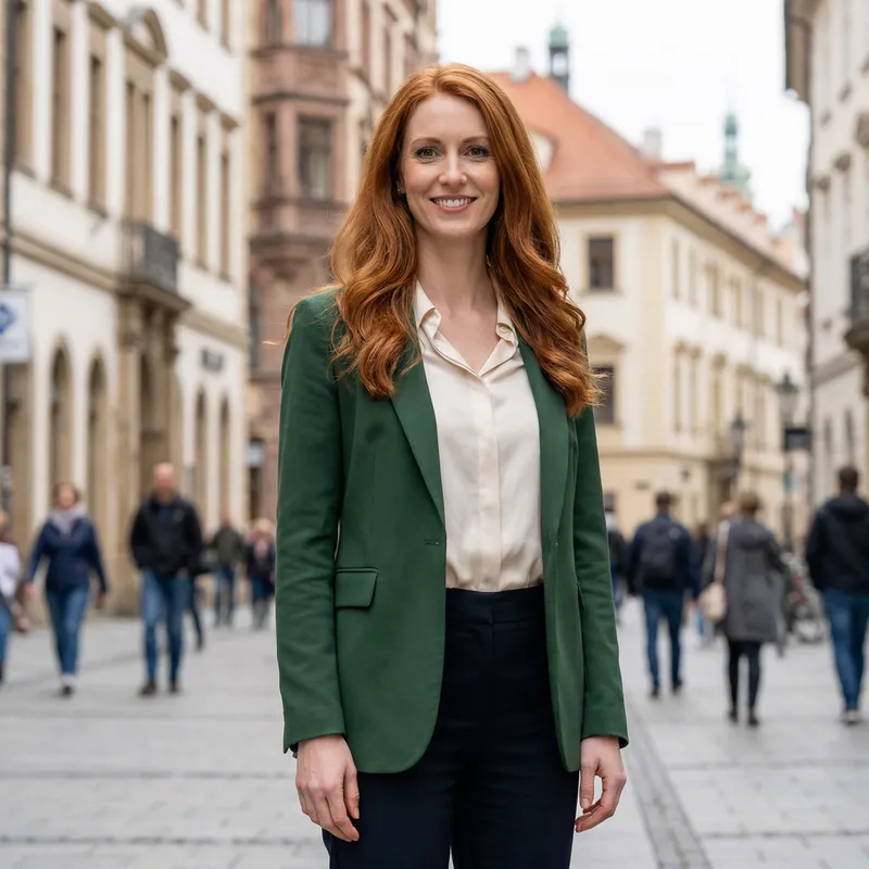 Stunning Caucasian Woman with Copper Hair and Chocolate Brown Eyes