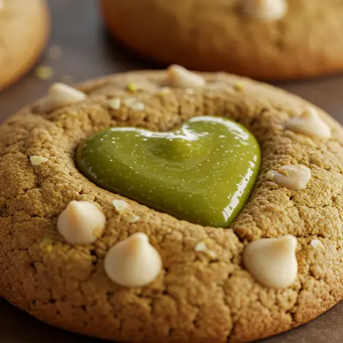 Pistachio Cookie with Melted Pistachio Heart