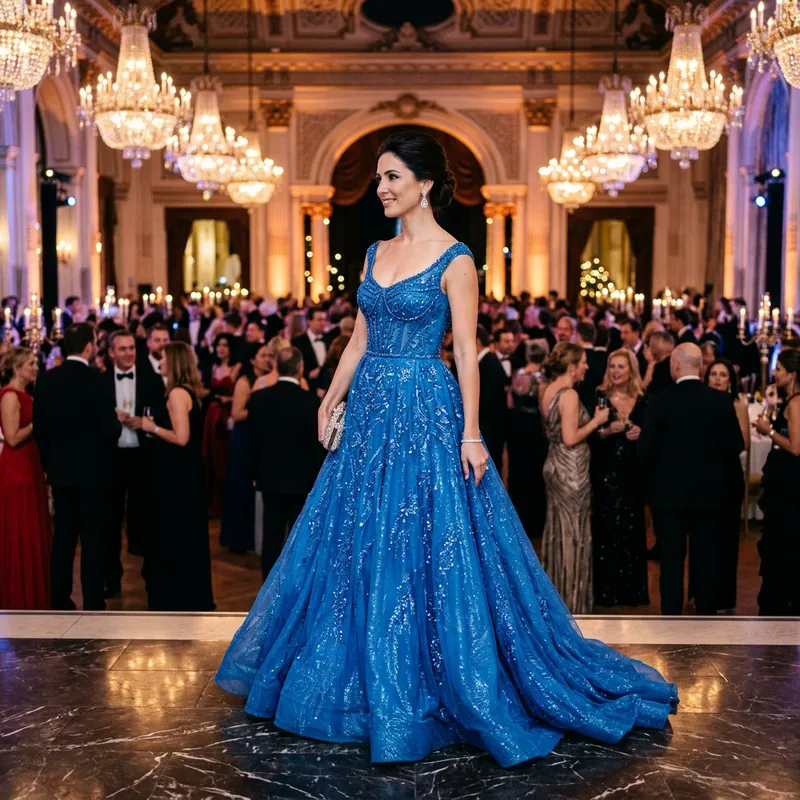 Stylish Blue Evening Gown for Classy Soirees